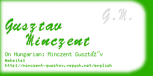 gusztav minczent business card